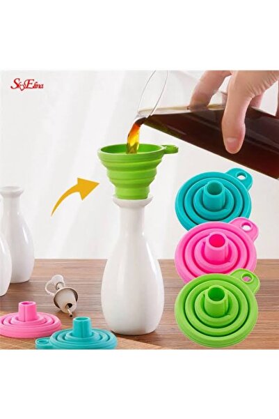 Alışverişhanem Silikon Katlanabilen Akordiyon Mini Huni