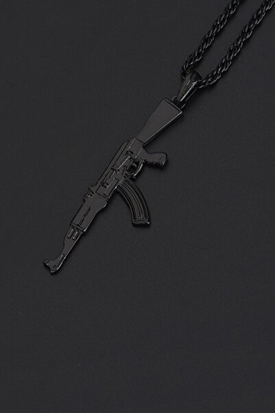ZEKTON Ak47 Şekilli Siyah Erkek Kolye