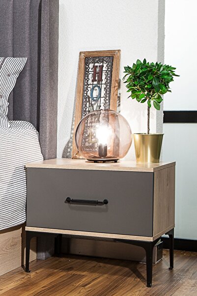 Modalife Milano Tek Çekmeceli Komodin - Bitter