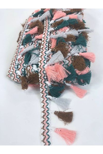 Hobigram Powder Gray Colorful Decorative Fringe Tassel – Special Design, Accessory, Quality Production, Eye-Catching Style
