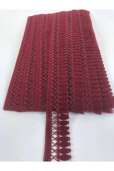Hobigram Burgundy Crossed Decorative Fringe Ribbon Tassel – Decorative Ribbon, Stylish Design, Women's Accessory – Decor