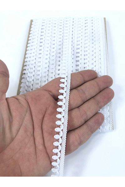 Hobigram Διακοσμητική λωρίδα White Tiny Detailed Water Stone Grout – Διακοσμητική λωρίδα, Κομψό σχέδιο, Γυναικείο αξεσουάρ –