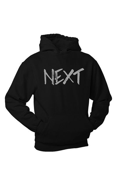 Raf Coll Φούτερ με κουκούλα Unisex Μαύρο Oversize Next Text με ψηφιακή στάμπα