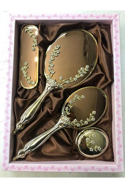 Çeyizci Gold Mirror Comb Set