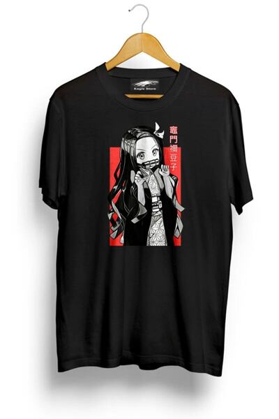 EAGLESTORE Μαύρο μπλουζάκι με στάμπα μπροστά