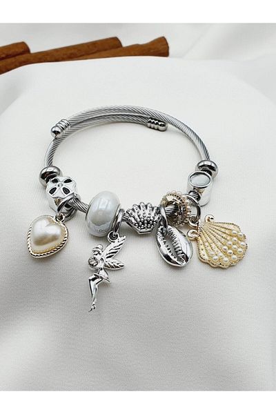 Luana Homewear Steel Seashell Charm Bracelet