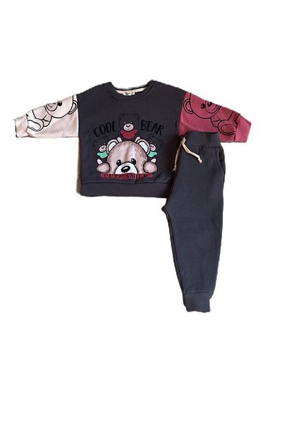 Mamas Bestie Cool Bear Winter Children's Tracksuit Set with Drawstring