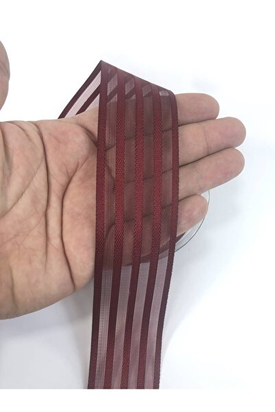 Hobigram Burgundy Five Line Satin Decoration Ribbon 5 Meters – Ribbon, Stylish Design, Women's Accessory – Ribbon –