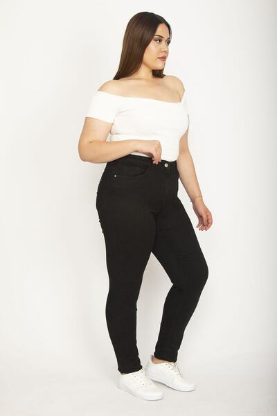 Şans Tekstil Women's Black Lycra 5 Pocket Jeans 26a34627