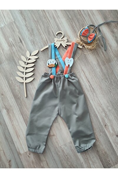 Feriatolye Wheat Gray Gray Baby Boy Trousers Salopet