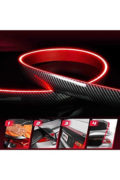 Carub Hk Bagaj Çıtası Spoiler 130x3,5 Cm Carbon Fonksiyonlu Kırmızı