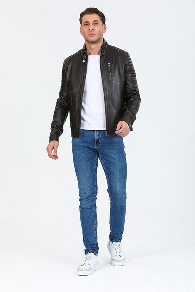 wolfling Genuine Black Men's Leather Coat-Jacket