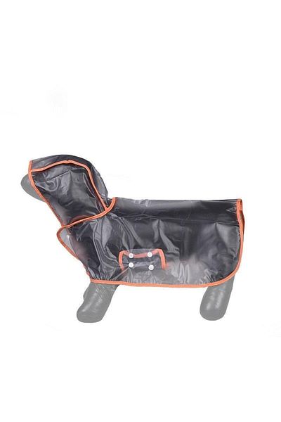 Lepus Transparent Raincoat - Orange S Back Length 23cm, Bust 37cm, Neck 23cm