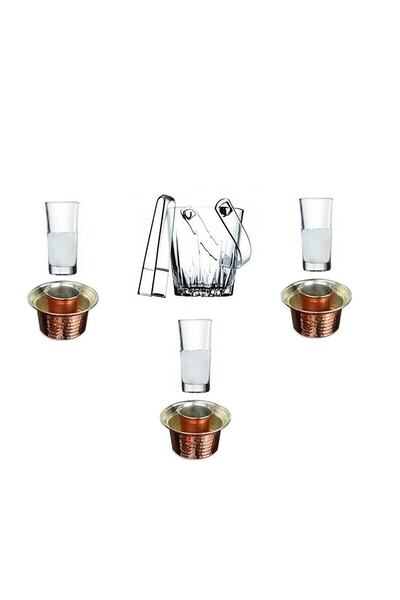 AYBABA STORE Rakı Ehlikeyf Buz Kovası Set 8 Parça 3 Kişilik