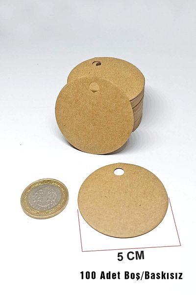 Vice Kraft Round Label / Product Label / 100 Pieces Unprinted (5 CM)