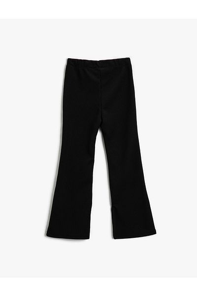 Koton Basic Flared Leg Trousers Ribbed