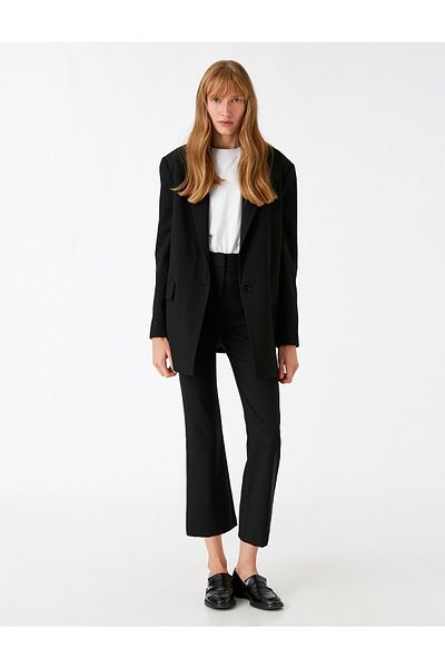 Koton Crop Trousers Flared Legs
