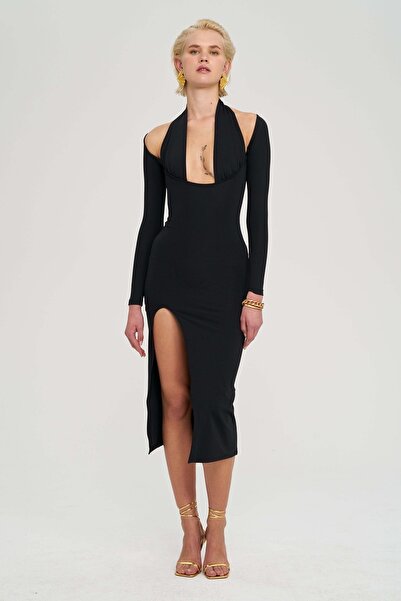 IAMNOTBASIC Kadın Siyah Alina Elbise