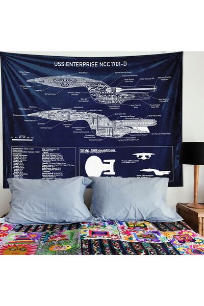 The Lucid Lab Pânză de perete Uss Enterprise Albastru Marin - 100 Cm X 135 Cm