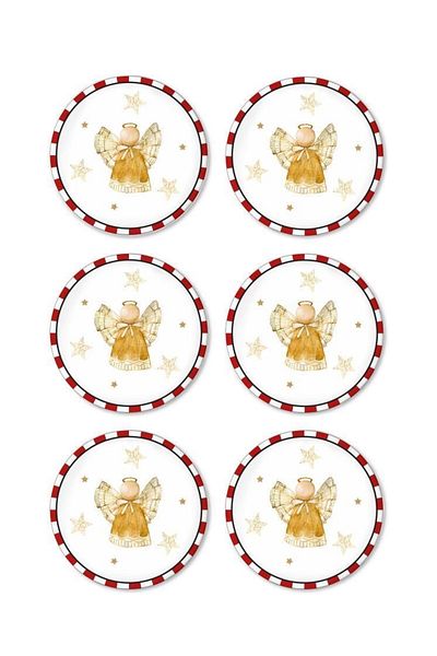 The Mia New Year's Globe Stonware Cake Plate - 19cm, Set of 6, New029