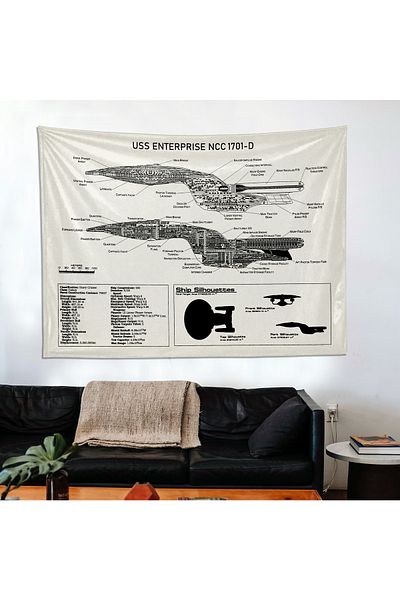 The Lucid Lab Pânză de perete Uss Enterprise Ivory - 100 Cm X 135 Cm
