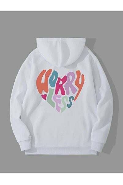 Deocept Дамска суитшърт с голям размер - Worry Less Print