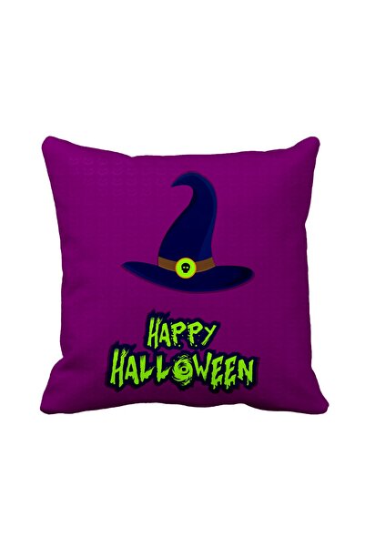 QueenHome Halloween Husă decorativă unică pentru pernă cu model de Halloween
