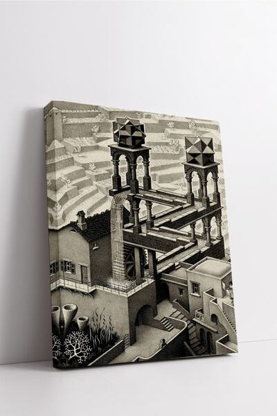 Carmen Mc Escher - Şelale Kanvas Tablo - Başyapıtlar