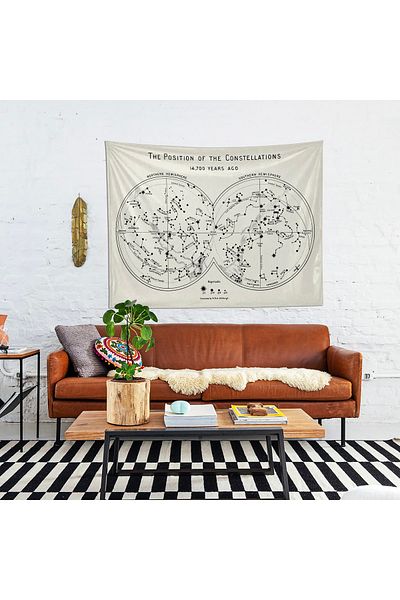 The Lucid Lab The Constellations Ivory - Tapet Harta Stelelor - 100 Cm X 135 Cm