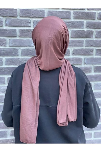Sima شال قطني ممشط باللون البني المر