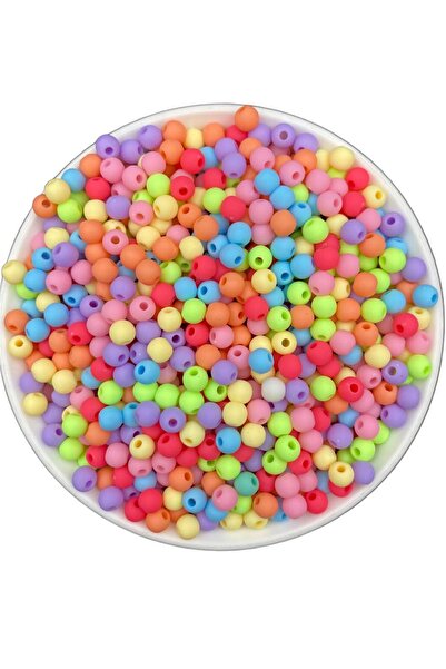 Hedef Bijuteri 25 جرام 6 مم خرز نيون ملون باستيل غير لامع، خرز لصنع المجوهرات...