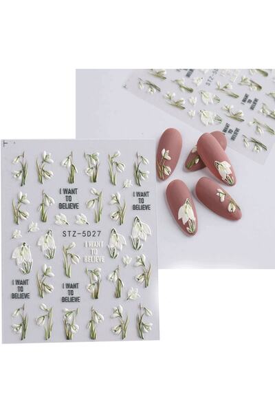 Beauty Box 3 Boyutlu Nail Art Kendinden Yapışkanlı Sticker Tırnak Sanatı Kına...