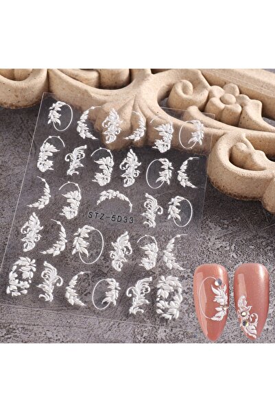 Beauty Box 3 Boyutlu Nail Art Kendinden Yapışkanlı Sticker Tırnak Sanatı Kına...