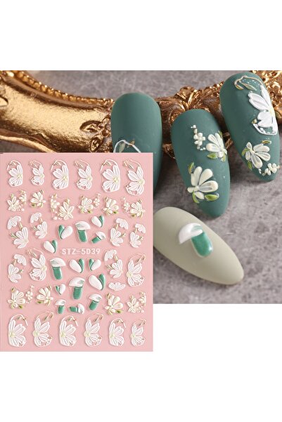 Beauty Box 3 Boyutlu Nail Art Kendinden Yapışkanlı Sticker Tırnak Sanatı Kına...
