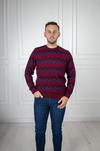 Sarar Interviu Pulover din tricot roșu Claret cu decolteu O