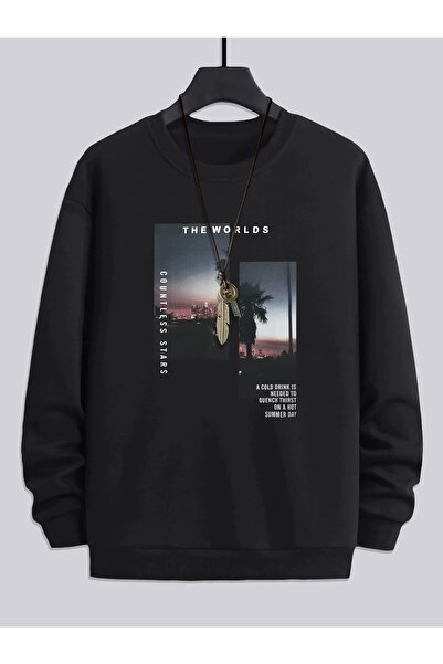 DAXİS Sportwear Company مطبوعة طاقم الرقبة البلوز المعتاد