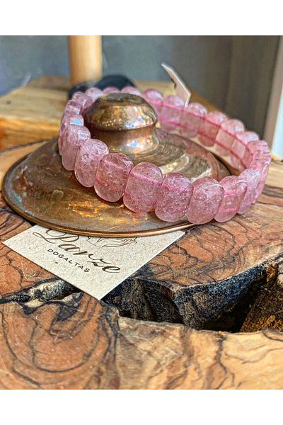 parze doğaltaş Special Cut Strawberry Quartz Bracelet