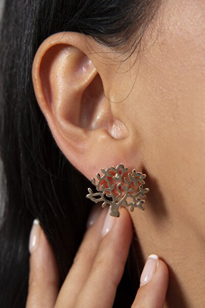 Elika Silver أقراط نسائية على شكل شجرة