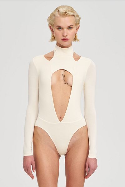 IAMNOTBASIC Women's Ivory Storm Bodysuit