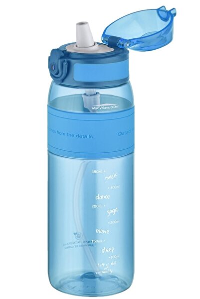 Uzspace زجاجة مياه تريتان من السيليكون سعة 600 مل مع شفاطة