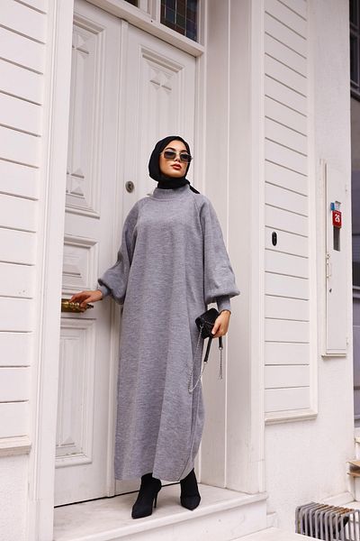 lurex moda Φόρεμα πλεκτό με μπαλόνι
