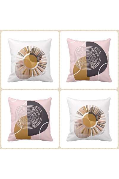 QueenHome Set combinat de 4 huse de pernă cu design special decorativ