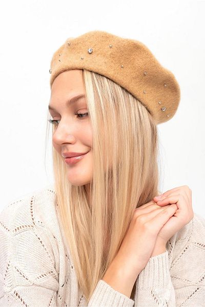 Saria Moda Stone Detailed Wool Painter Beret
