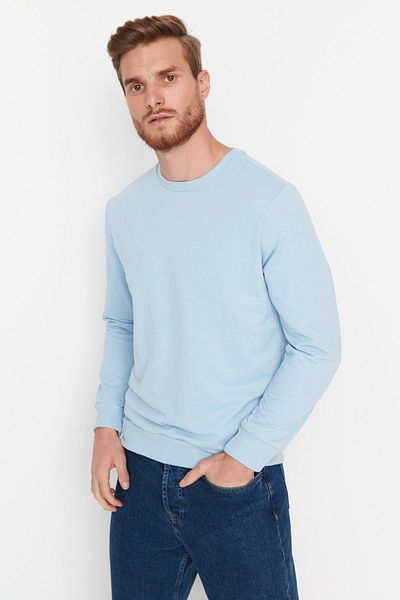 Trendyol Collection Modrá mikina s dlouhým rukávem – Regular Fit TMNAW20sw0164