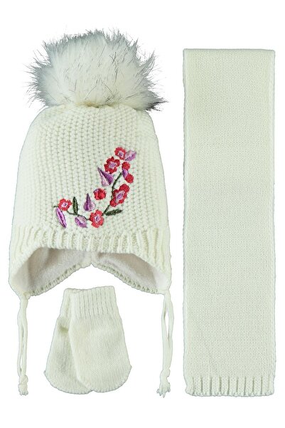 Kitti 0-12 Months Baby Girl Anti-Pilling Fleece Scarf Beanie Gloves Set of 3