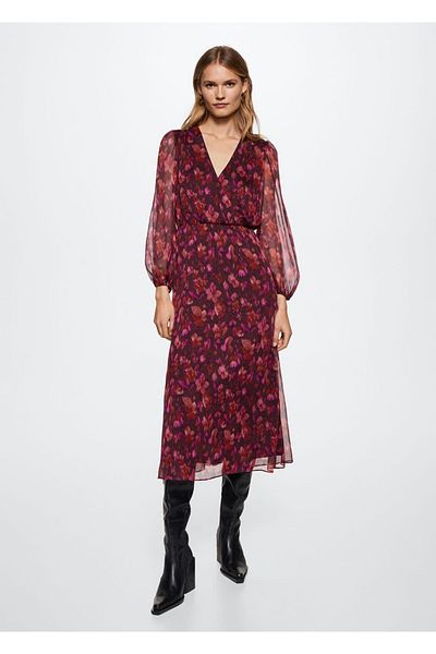 MANGO Woman Rochie fluidă cu model de flori