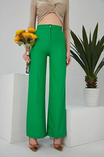 winmoda Pantaloni Palazzo din piele artificială mată