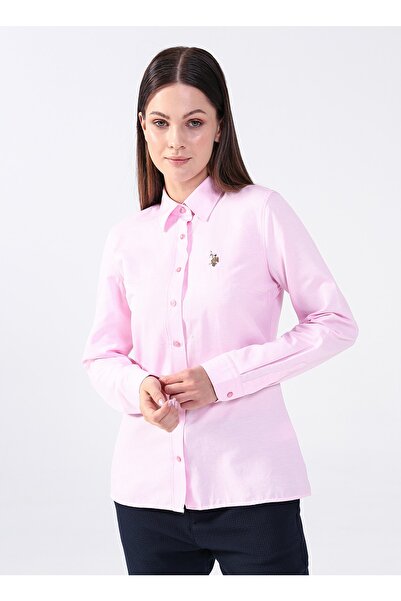 U.S. Polo Assn. Inggallér Sima világos rózsaszín női ing Woxcolor022k