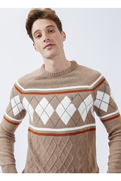 U.S. Polo Assn. Pulover pentru bărbați, cu guler rotund, maro, Kelvan