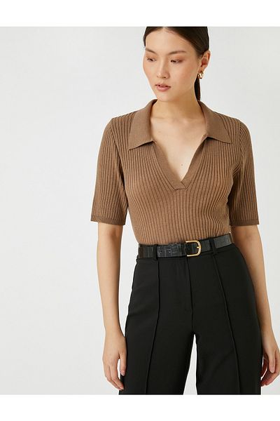 Koton Pullover - Braun - Figurbetont